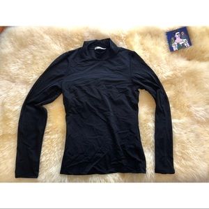 sheer, mock neck shirt // small